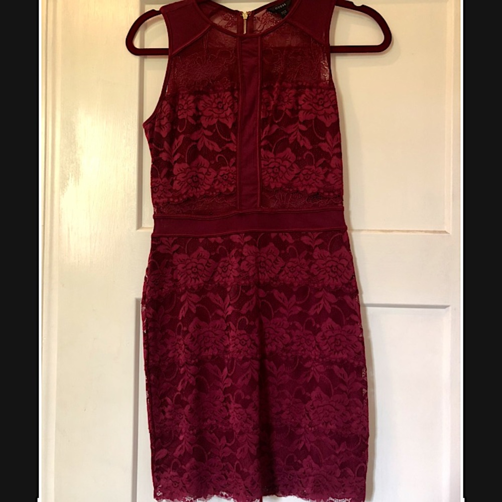 Maroon Lace Guess Dress